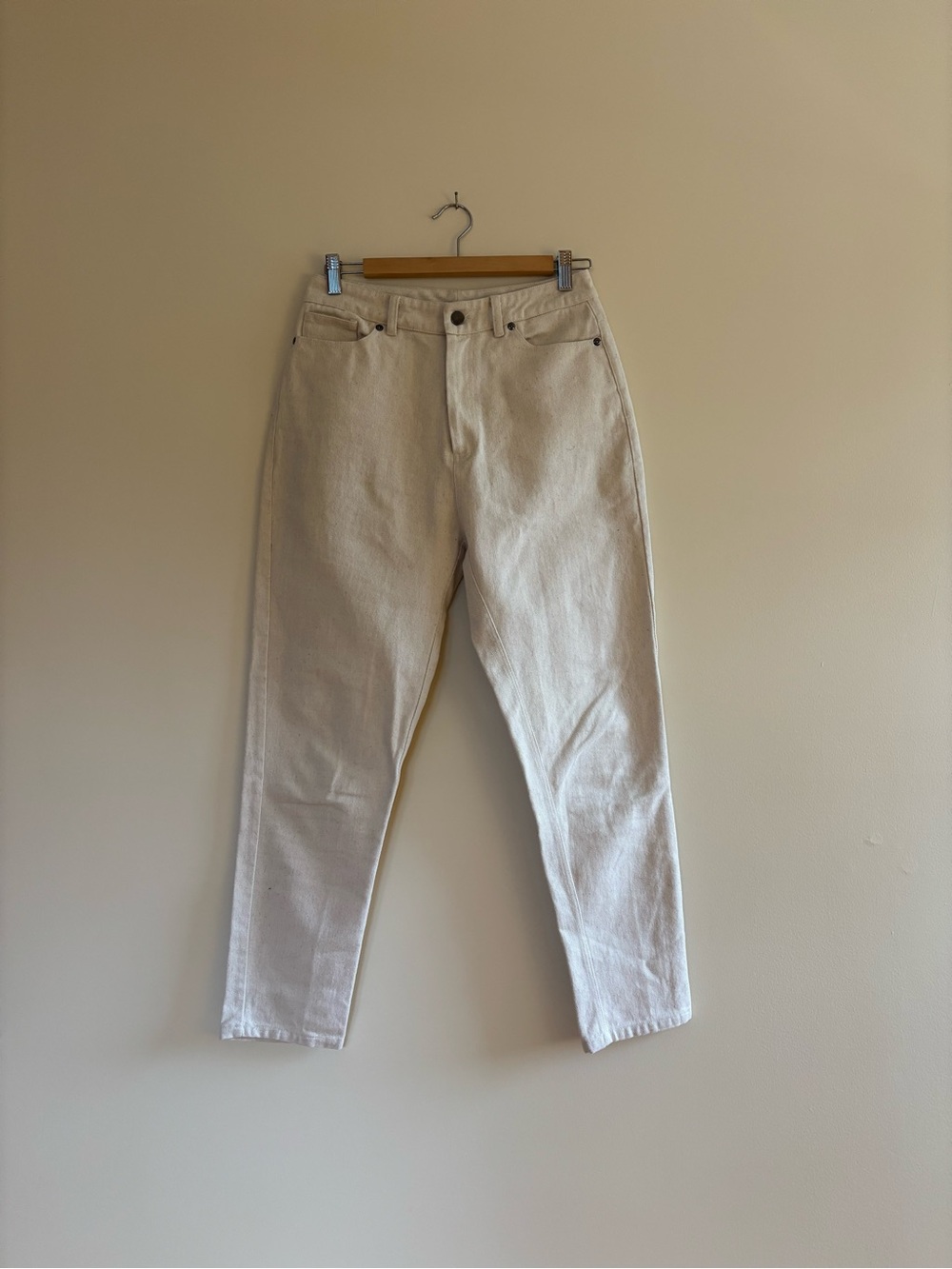 Betina Lou cream cotton tapered leg jeans